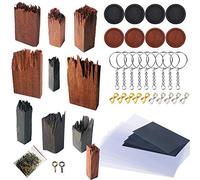 Woohome 51 PCS Silicone Moules Bois de Santal Ebène Cassé, Broken Wooden Resin Moules en Silicone pour Les Fournitures de Fabrication de Bijoux, Pendentif en Résine, Collier Artisanat Bricolage