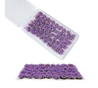 Woohome 53 PCS Modèle Arbres Gazon Lichen pour Feuillage, Violette Touffe d'herbe Statique Herbe Artificielle Modèle pour Le Chemin de Fer de Paysage de Train