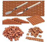 Woohome 542 PCS Tuiles Miniatures Mini Briques, Gris Mini Briques Miniatures pour DIY Fairy Garden Dollhouse Decor, Accessoires Aménagement Paysager Miniature