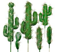 Woohome 6 PCS Simulation Cactus, Succulente Artificielles Plantes Artificielle Cactus, Succulentes Artificielles Décoration pour La Maison Jardin Intérieur Décoration