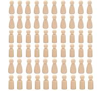 Woohome 60 PCS Doll Peg Bois Figurines en Bois Peg Doll Bois Figurine en Bois pour Les Loisirs Créatifs et Les Jouet, Peinture, Les Décorations, Projets Artistiques