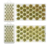Woohome 64 PCS Modèle Arbres Gazon Lichen pour Feuillage, Jaune et Marron Touffe d'herbe Statique Herbe Artificielle Modèle, pour Le Chemin de Fer de Paysage de Train