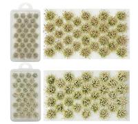 Woohome 64 PCS Modèle Arbres Gazon Lichen pour Feuillage, Touffe d'herbe Statique Herbe Artificielle Modèle, pour Le Chemin de Fer de Paysage de Train
