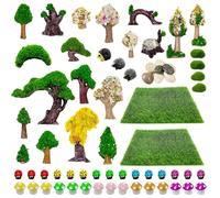 Woohome 66 PCS Mini Zen Accessoires de Jardin, Accessoires de Féerique pour Jardin Féérique, Décoration de Bureau, Plante en Pot