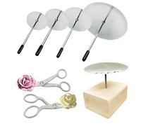Woohome 7 pièces pour décoration de gâteaux Fournitures Comprend 4 pcs à fleurs à ongles, 2 pcs Fleur de levage et 1 pcs Bois Fleur ongles support pour outils de décoration de cupcakes, outils de