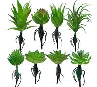 Woohome 8 PCS Succulentes Artificielles Plantes Succulentes Faux Plante Succulente Plantes Faux Succulentes Artificielles pour La Maison Intérieur Fée Jardin Décorations
