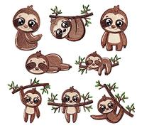 Woohome 8 Pieces Broderie Patch Thermocollant, Loutre D'arbre Embroidered Patches pour Vêtement t-Shirt Jeans Sacs À Dos DIY