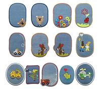 Woohome Broderie Patch Thermocollant, 13 PCS Animale Iron on Patches pour Jeans, Vestes, Vêtements, Sac à Main, Chaussures