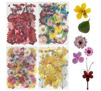 Woohome Fleurs Séchées Pressées, 200 PCS Bricolage Fleurs Séchées Ensemble, Fleurs Pressées Séchées Fleurs Sechees Naturelles pour L'artisanat D'art de Bricolage, Les Bijoux en Résine Epoxy