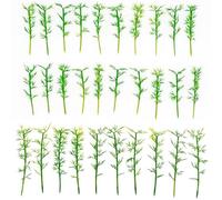 Woohome Lot de 100 bambous miniatures en plastique vert pour modèle de construction, projet de diorama de paysage miniature, 5,9 cm et 8,9 cm