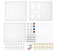 Woohome Lot de 11 bijoux en forme de silikonform en résine avec ohrhaken und biegeringe für Harzschmuck, Anhänger, Harzhandwer, Résine