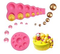 Woohome Lot de 2 moules à fondant en silicone pour perles et perles - Moule en silicone - Forme demi-sphérique - Moule à fondant - Pour gâteaux, chocolats, bonbons