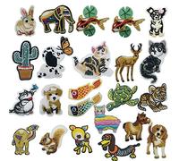 Woohome Lot de 23 écussons thermocollants, motif poisson rouge et animal - Pour vêtements, robes, chapeaux, jeans