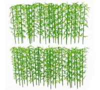Woohome Lot de 50 bambous miniatures en plastique vert pour modèle de construction, projet de diorama de paysage miniature pour maison, 10 cm