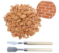 Woohome Mini Briques Miniatures 1:16 Rouge Mini Briques D' Argile Diorama Accessoires D' aménagement Paysager pour Fairy Garden Decor, Accessoires Aménagement Paysager Miniature (Rouge 150)
