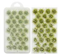 Woohome Modèle Arbres Gazon Lichen pour Feuillage, 32 PCS Blanc Touffe d'herbe Statique Herbe Artificielle Modèle, Artificielles Mousse pour Le Chemin de Fer de Paysage de Train