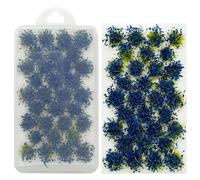 Woohome Modèle Arbres Gazon Lichen pour Feuillage, 32 PCS Bleu Touffe d'herbe Statique Herbe Artificielle Modèle pour Le Chemin de Fer de Paysage de Train