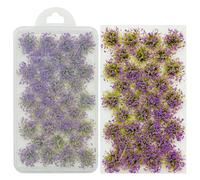 Woohome Modèle Arbres Gazon Lichen pour Feuillage, 32 PCS Viola Touffe d'herbe Statique Herbe Artificielle Modèle, Artificielles Mousse pour Le Chemin de Fer de Paysage de Train