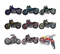 Woohome Moto Ecussons Thermocollants, 9 PCS Voiture Patch Thermocollant Ecusson à Coudre pour Vêtement T-Shirt Jeans Veste