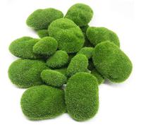 Woohome Mousse Artificielle Rocks Décoratifs, 25 PCS 2 Taille Boules de Mousse Verte pour Arrangements Floraux, Fée Jardins, Terrariums et Travaux Manuels