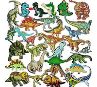 Woohome Patch Thermocollant, 32 PCS Dinosaure Autocollant de Patch Dinosaure Ecusson Thermocollant ou Ecusson à Coudre pour Vêtement T-Shirt Jeans Veste, Patches à Repasser