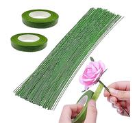 Woohome Trousse à Outils Arrangement Floral, 2 Volume Tape Strap Wrap, 200 Pcs Floral Wire pour Bouquet de Mariage DIY, Fleurs Artificielles Décorations de Bouquet de Mariage Artisanat Art 60CM