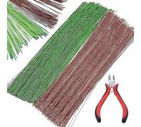 Woohome Trousse à Outils Arrangement Floral, 400 Pcs Floral Wire et Pince Coupante pour Bouquet de Mariage DIY, Fleurs Artificielles Décorations de Bouquet de Mariage Artisanat Art