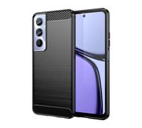 Wookfiss Coque pour Realme C65 4G, [Fibre de Carbone] Premium Flexible TPU Silicone Housse Etui de Protection Compatible avec Realme C65 4g, Anti-Rayures/Antichocs-Noir