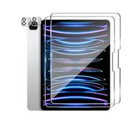 Wookfiss Verre Trempé(2)+Caméra Arrière Protecteur(2) pour iPad Pro 11 Pouces 2024 Film Protection Ecran Verre Trempe Glass Screen Protector Tempered Ultra Resistant Vitre Ecran Protecteur Anti Rayure