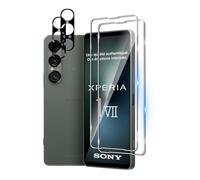 Wookfiss Verre Trempé pour Sony Xperia 1 VII, 2 Pièces Protection Écran et 2 Pièces Caméra Arrière Protecteur, Dureté 9H, Anti - Rayures, HD Transparent Verre, Facile à Installer