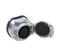 Woola Prise Remorque 13 Broches Metal avec Joint en Caoutchouc, 12V Étanche Connecteur Prise Remorque Femelle pour Caravanes et Remorques de Transport