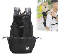 Woolala Sac à dos léger de transport pour chiens de petite et moyenne taille, approuvé par les vétérinaires, sac sûr pour le voyage, facile à prendre et peu encombrant (M, amélioré, noir)
