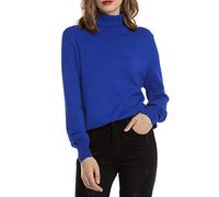 Woolen Bloom Pull Femme Col Roulé Côtelé Tricot Hauts sous Pull Manches Longues Chandail Dame Hiver Chaud Mode