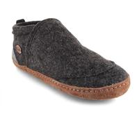 WoolFit Taiga Chaussons avec semelle en cuir - Chaussons modernes unisexes, taille 36-50, gris foncé, 44 EU
