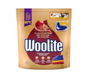 Woolite Capsules Vêtements Colorés - Capsules de Lessive Liquide pour Préserver l'Intensité des Couleurs et Protéger les Fibres - x33