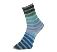 Woolly Hugs Veronika Hug Paint Socks Lot de 2 chaussettes identiques en tricot 4 brins, 100 g/420 m, 75% laine vierge, 25% polyamide, 2 chaussettes identiques (201 bleu turquoise)