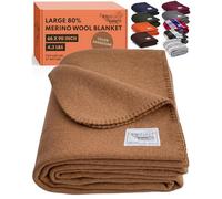 Woolly Mammoth Couverture en Laine mérinos - Grande 167,6 x 228,6 cm, Couverture de Camping de 1,8 kg | Jeté pour Cabine, Temps Froid, Urgence, équipement de Camping pour Chien, randonnée, Survie,