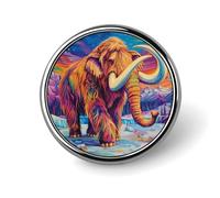 Woolly Mammoth on Ice Brooch Pins for Women Men Cute Badge Lapel Pins for Backpack Dress Accessories