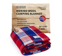 Woolly Mammoth Woolen Company Limited Edition Freedom Collection Ferme Laine Couverture 66" x 90" Rouge/Marine/crème Plaid