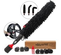 Woollywormit Wheel Cleaning Brush Car Detailing Kit - Rim Brush, Lug Nuts and Wheel Cleaner Brush Car Wash Kit -Tire Brushes for Cleaning Rims - Car Cleaning Supplies and Rim Cleaner Brush Set