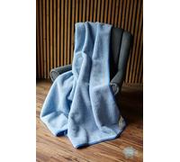 Woolmark Couverture en Laine de Mouton mérinos 100% Laine mérinos Bleu 120 x 150 cm