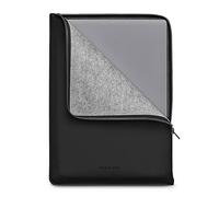 WOOLNUT Étui Folio pour MacBook Pro 13/14 & Air 13 - Fermeture éclair YKK Premium - PU Mat, Pet recyclé - Ajustement sur Mesure - Design scandinave - Compatible avec MacBook Air 13,6" - Noir