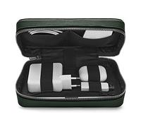 Woolnut Organisateur Tech en Cuir Pleine Fleur Vert - Rangement élégant pour Accessoires électroniques, câbles et Gadgets - Pochette de Voyage Premium avec Design Minimaliste et Protection optimale