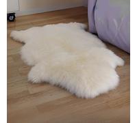 Woolous Peau de Mouton Véritable - Nouvelle Zélande Peau Mouton Tapis Naturel Shaggy Ultra Doux 90x60 cm - Décoration Cosy pour Fauteuil, Lit ou Sol