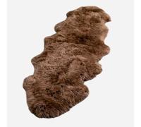 Woolous Tapis Peau de Mouton Veritable 180x60cm Tapis Laine de Mouton de La Nouvelle ZéLande, Tapis Entree Interieur Doux et Moelleux pour Chambre, Canapé, Salon (Marron)