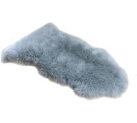 Woolous Tapis Peau de Mouton Veritable 90x60 cm Peau Mouton Naturelle de La Nouvelle ZéLande, Tapis Salon Doux et Moelleux pour Chambre, Canapé, Chaise (Gris Argenté)