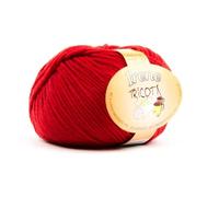 Woolove - Irene - pelote de laine mélangée mérinos irrétrécissable douce adaptée à tous les âges pour fers/crochet : 3.00/4.00 Made in Italy - 1 pièce rouge 15/21/532