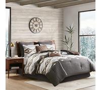 Woolrich Édredon, Gris/Marron, Queen