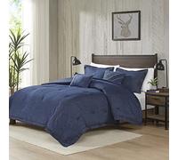 Woolrich Parure de lit Chaude en Duvet et Couvre-lit Assortis, Coton, Bleu, Lime King Size