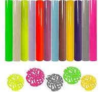WOOLUCK® 12 pièces 3D Puff Vinyle Heat Transfer,25 x 30,5cm,flex thermocollant pour tissu bricolage, t-shirt
